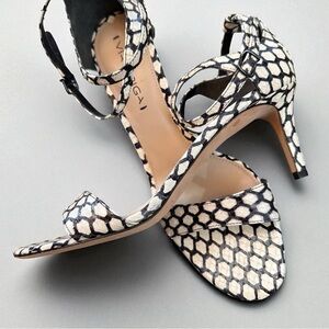 Via Spiga High Heel Sandals | Size 9.5M (EU 39.5) | Snakeskin Print | Excellent